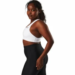 Swoosh Women's Medium-Support Non-Padded Sports Bra WHITE/BLACK*Nike Clearance