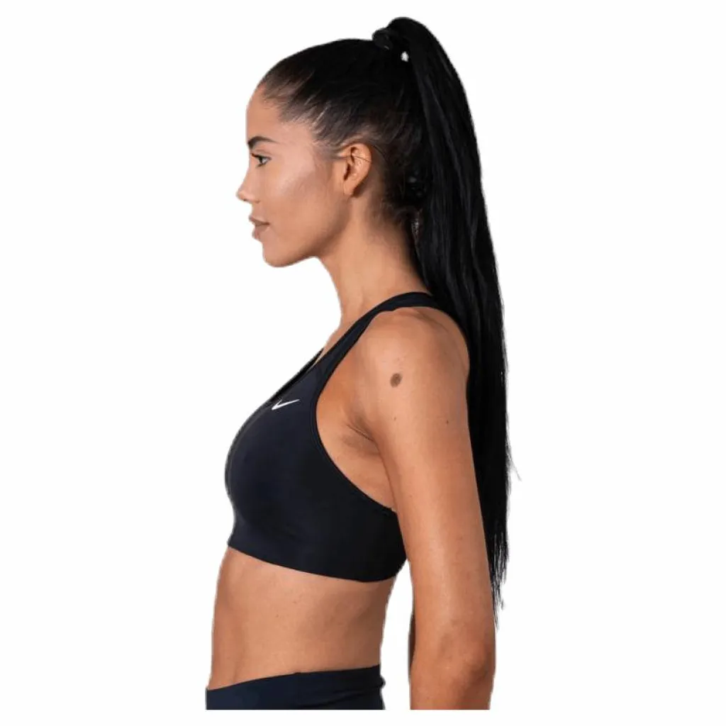 Swoosh Women's Medium-Support Non-Padded Sports Bra BLACK/WHITE/WHITE*Nike Clearance