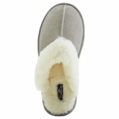 Tamara W Warm Leather Slipper Chateau Gray*Mols