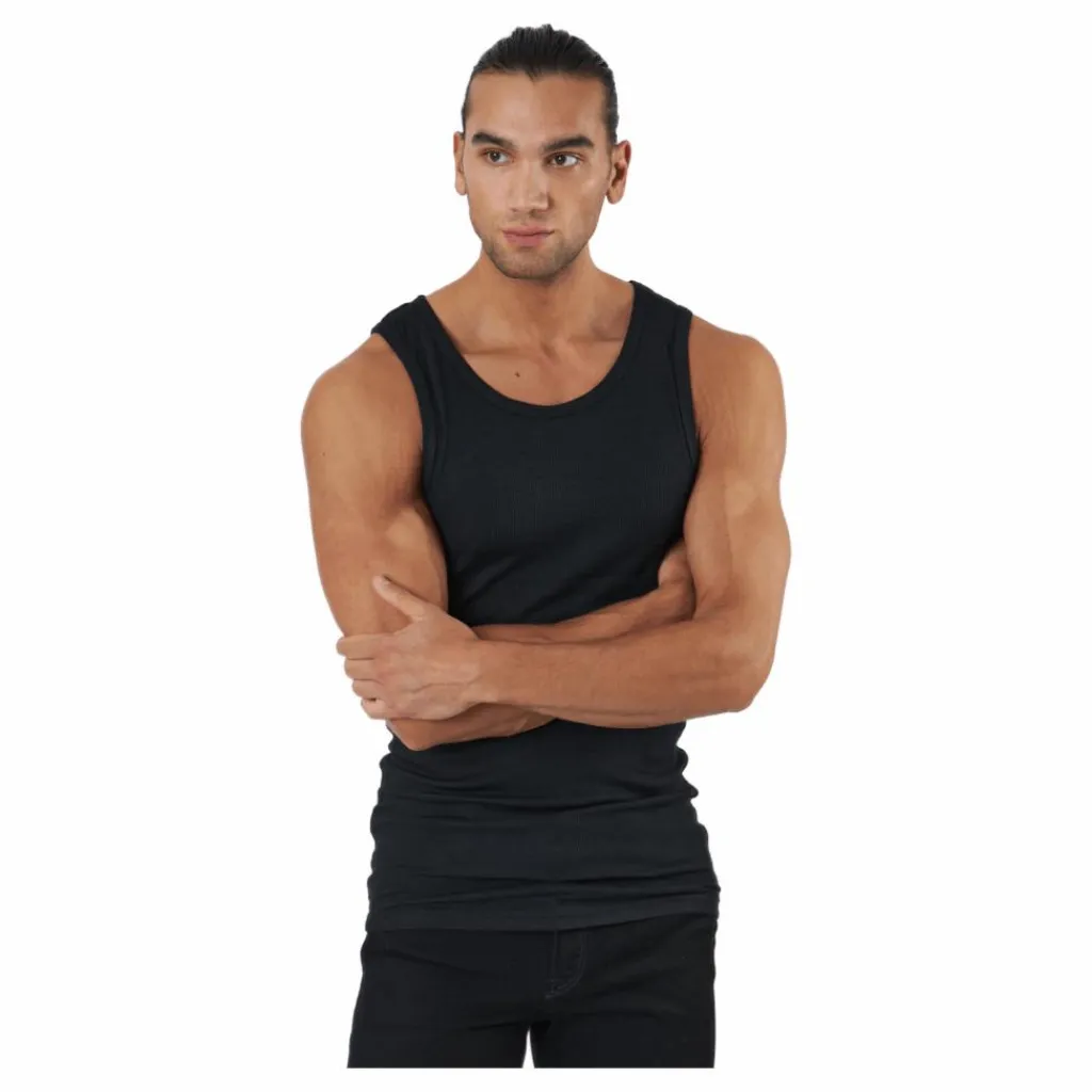 Resteröds Tank Bamboo 2-pack Black Svart