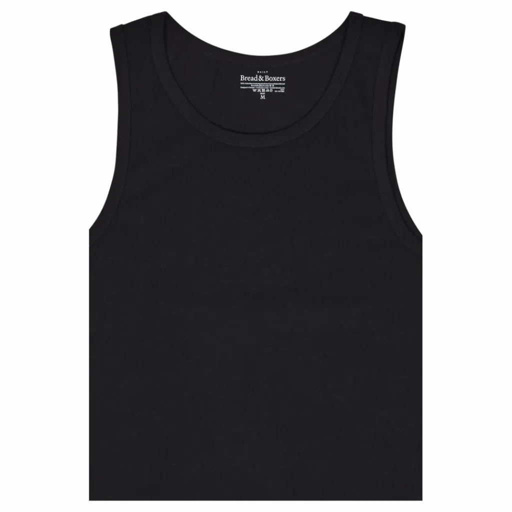 Bread & Boxers Tank Relaxed Svart Clearance