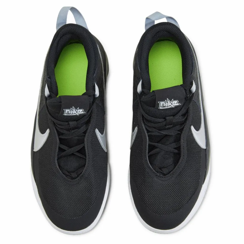 Nike Team Hustle D 10 Big Kids' Basketball Shoes BLACK/METALLIC SILVER-VOLT-WHITE Svart Discount