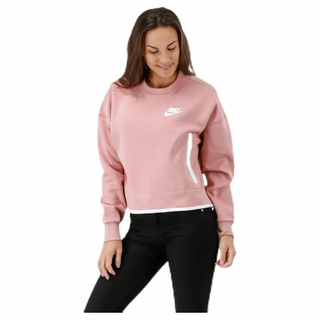 Nike Tech Fleece Crew Pink/White Rosa New