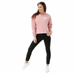 Nike Tech Fleece Crew Pink/White Rosa New