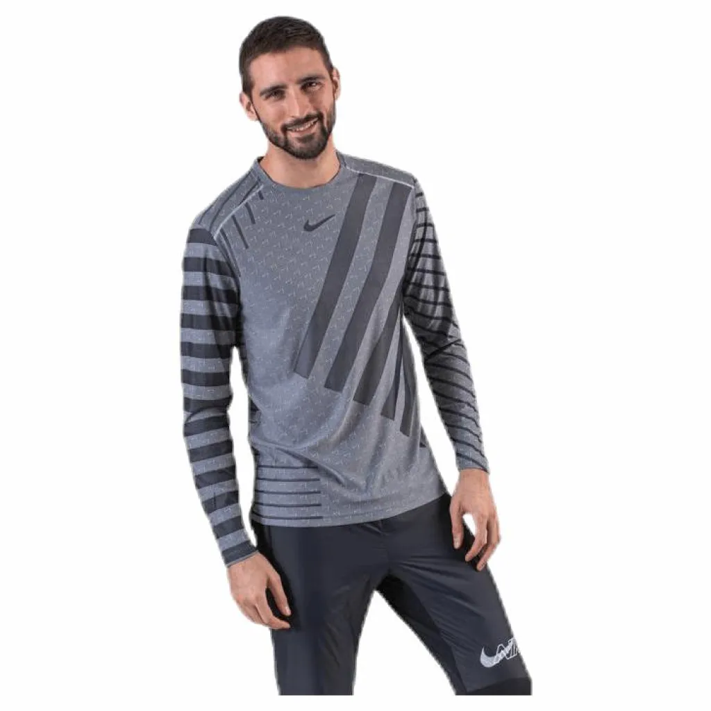 Nike Tech Knit Cool LS Black/Grey Grå