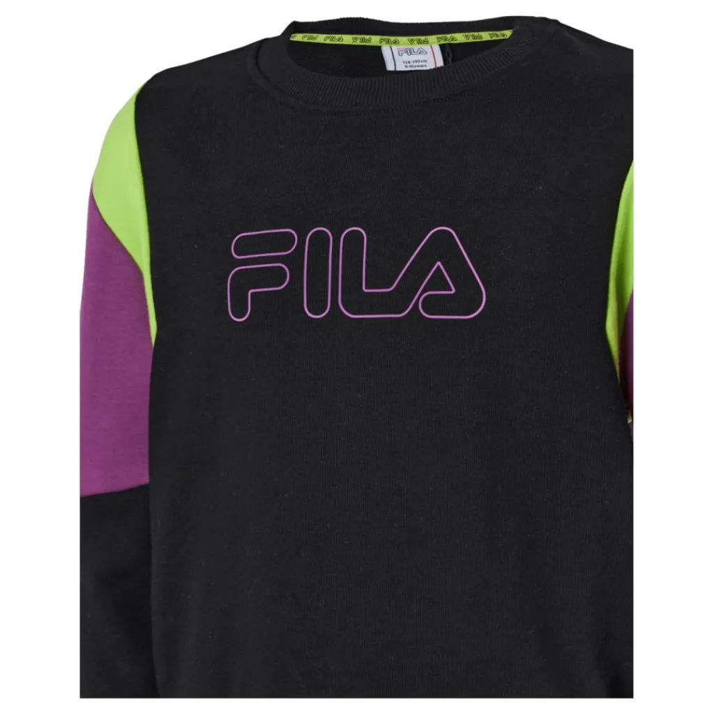 Teens Girls Samia Cropped Bloc Black-hyacinth Violet-love Bir*Fila
