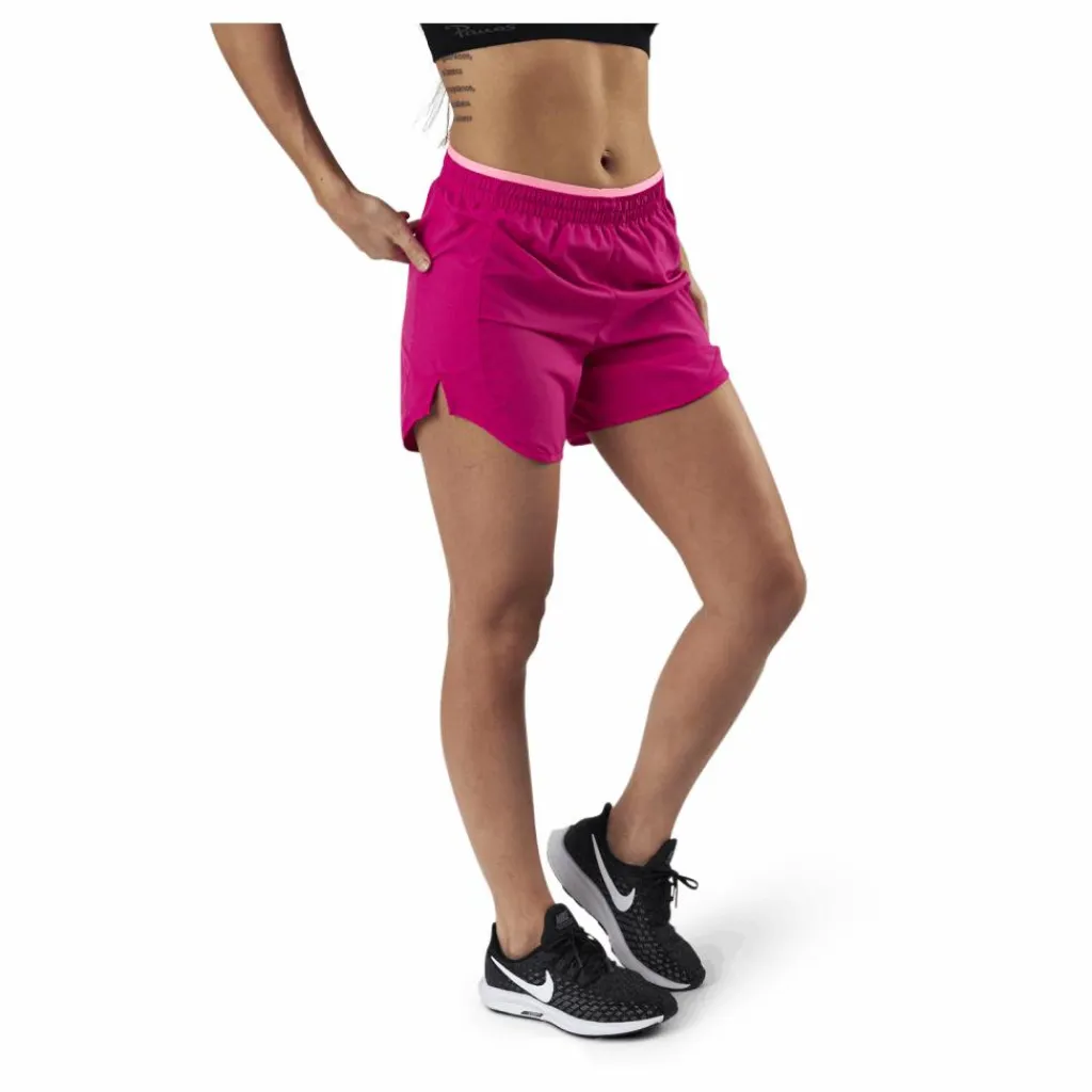 Nike Tempo Luxe 5" Running Short Silver/Red Rosa New