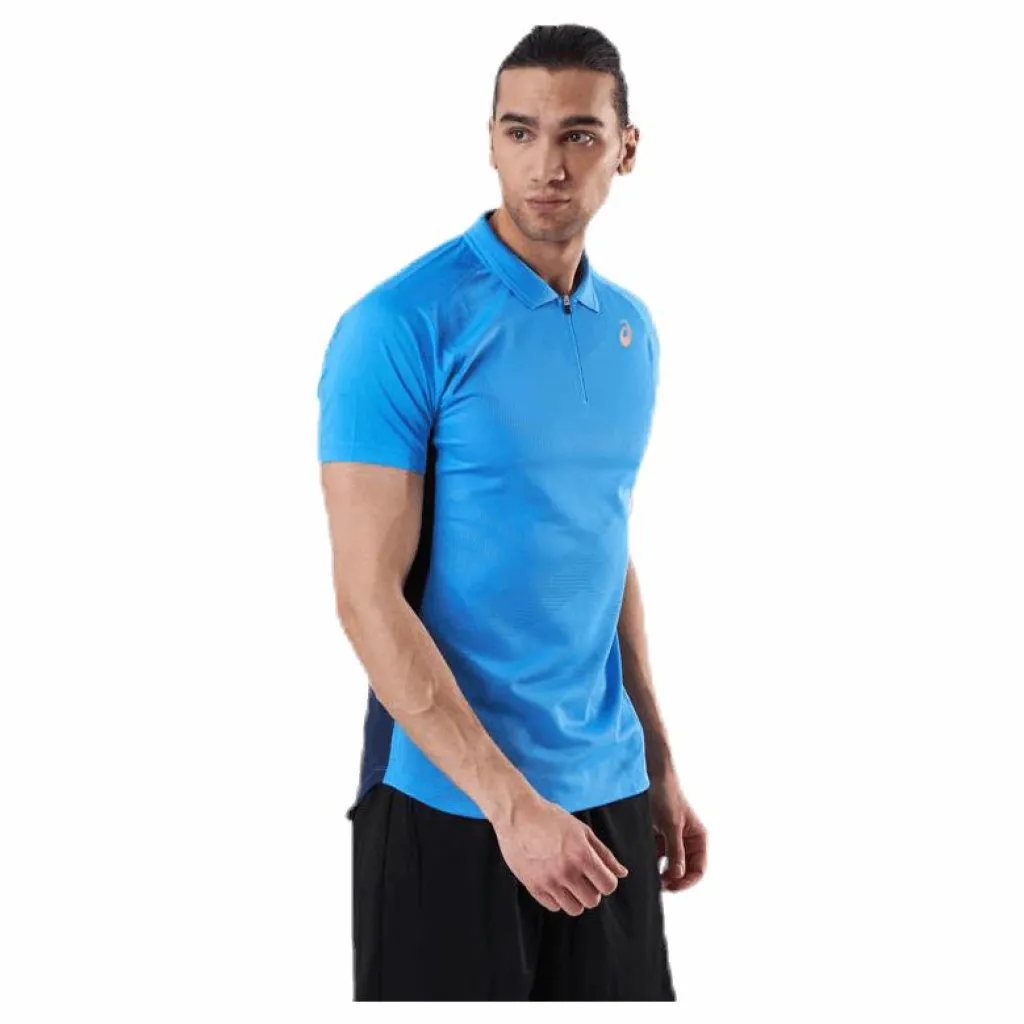 ASICS Tennis Polo Shirt Blue Blå Discount