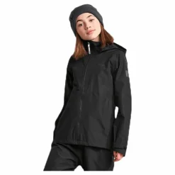 Didriksons Tera Girls Rain Jacket Black Svart Clearance