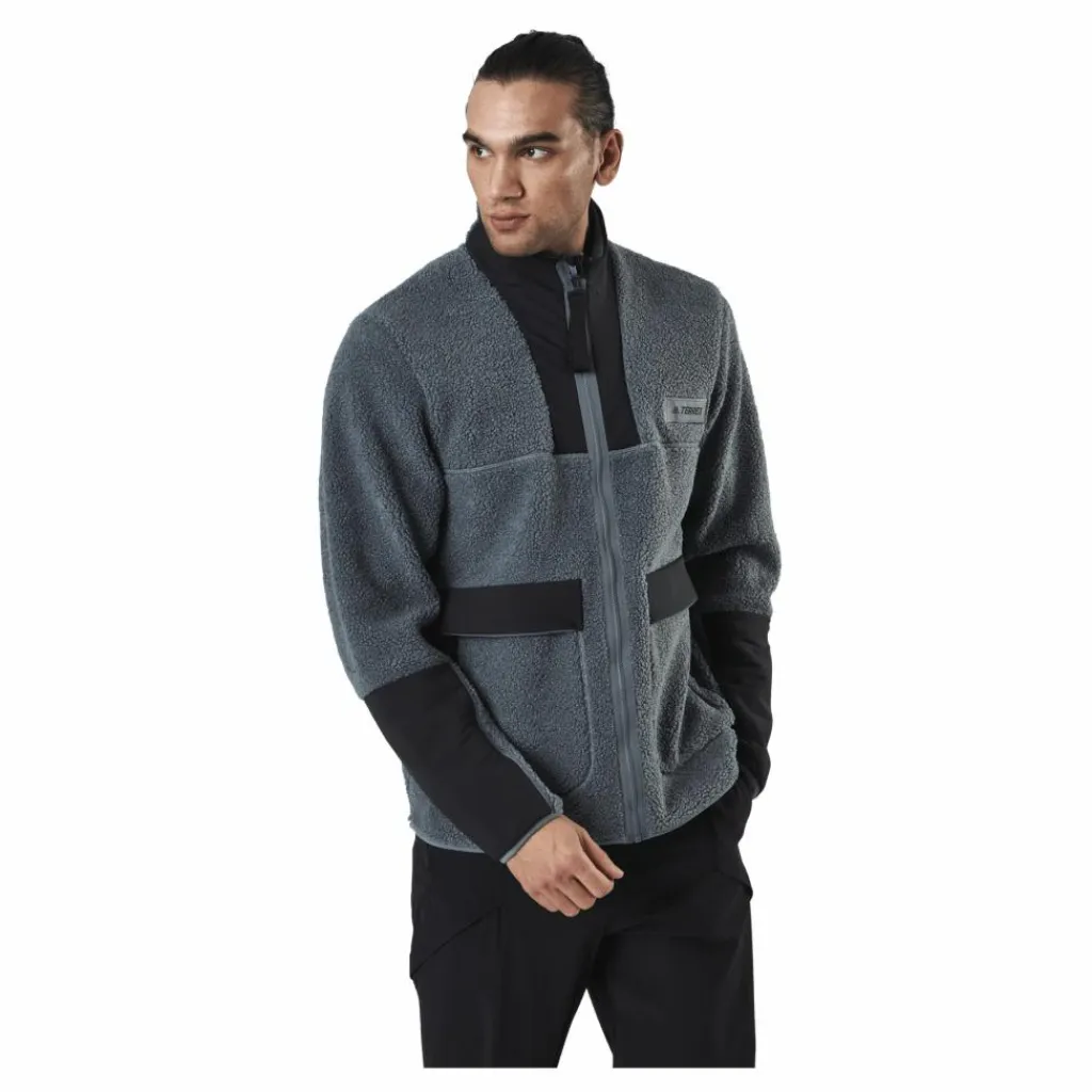 adidas Terrex Sherpa Fullzip Fleece Blue Oxide / Black Grå New