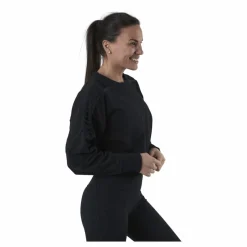 Nike Therma Cropped Fleece LS Crew Black Svart Sale