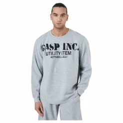 GASP Thermal Gym Sweater Grey Melange Grå Online