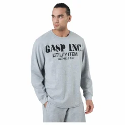 GASP Thermal Gym Sweater Grey Melange Grå Online