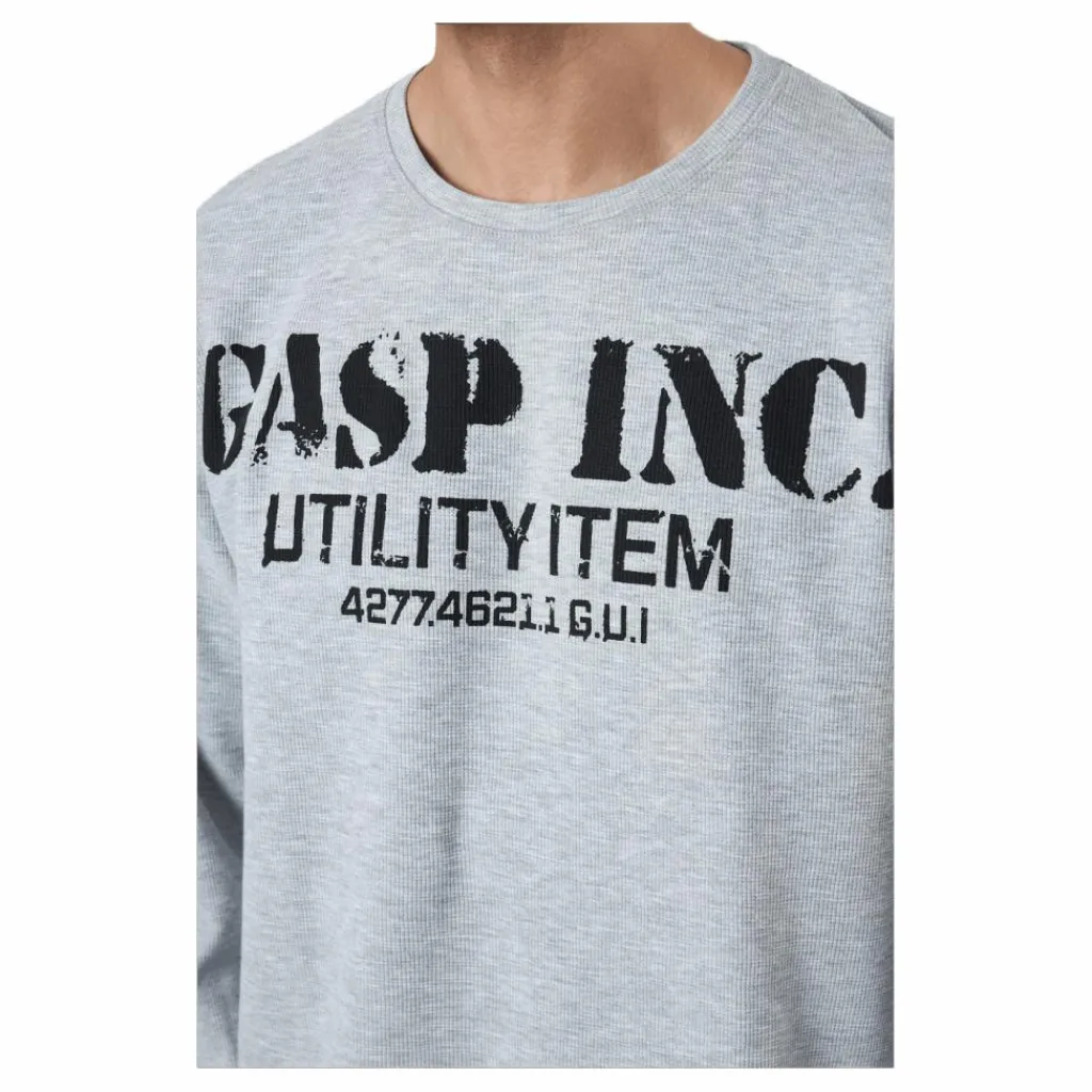 GASP Thermal Gym Sweater Grey Melange Grå Online