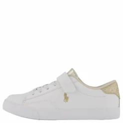 Theron V Ps White Smooth Pu/gold Metallick*Ralph Lauren Junior New