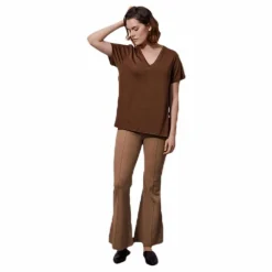 Boob The-Shirt V-neck Brown Brun Sale