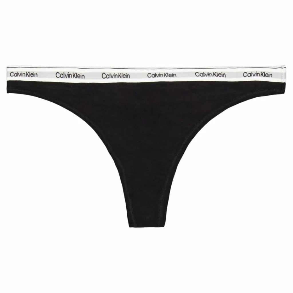 Calvin Klein Thong 3pk Black Svart Best