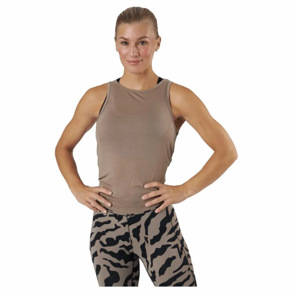 Casall Tie Back Tank Taupe Grey Grå Hot