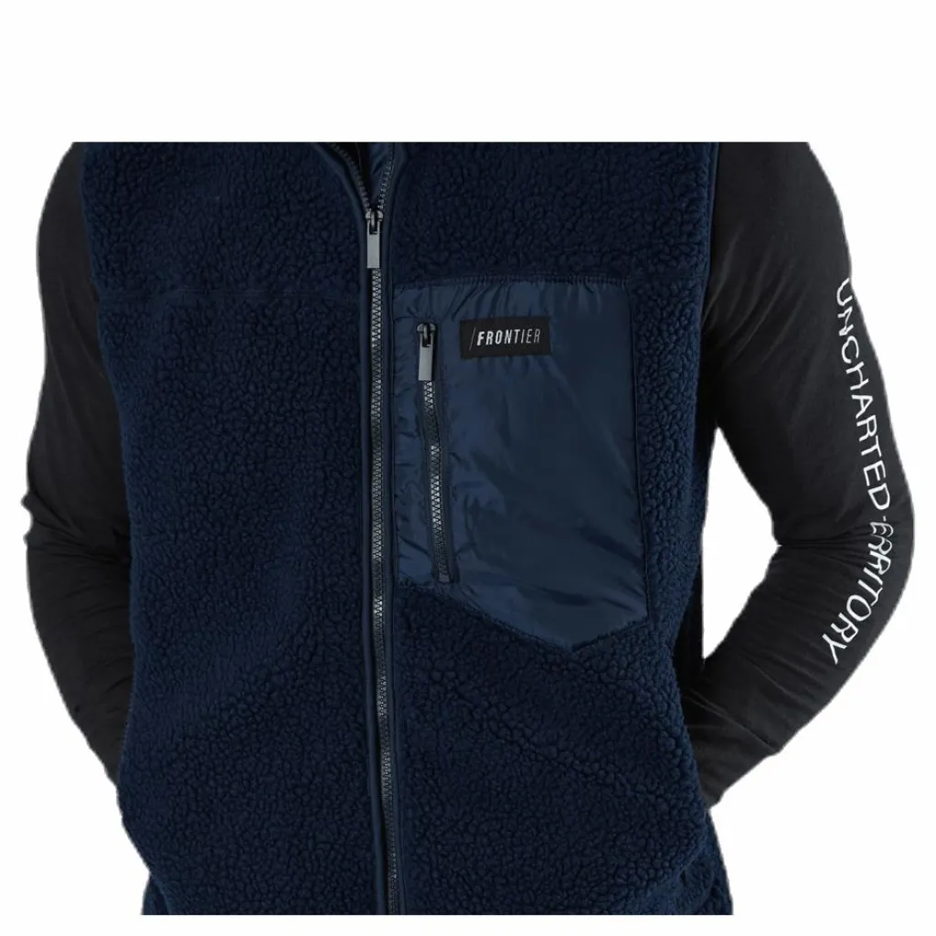 FRONTIER Titus Pile Vest Blue Blå