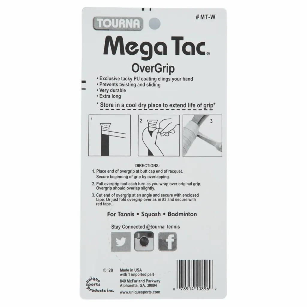 Dunlop Tourna Mega Tac 3-pack White Hot