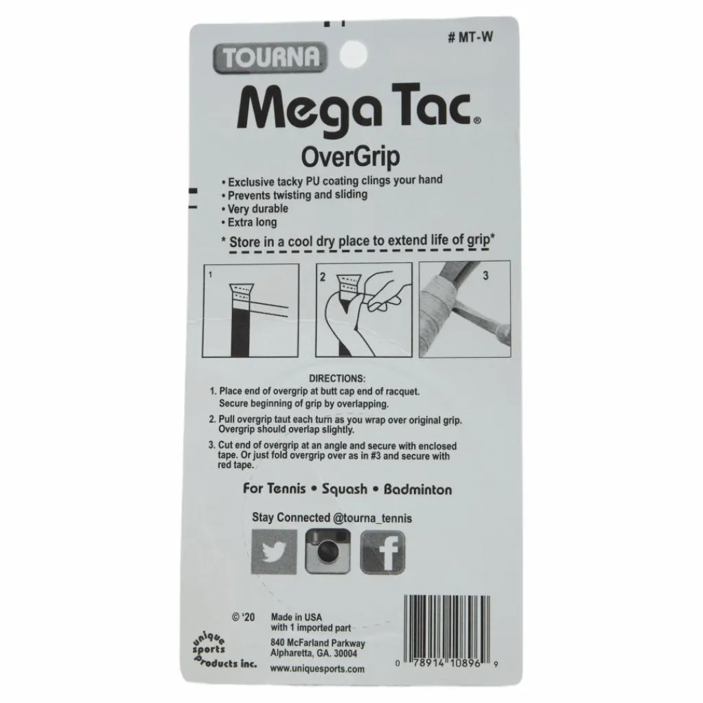 Dunlop Tourna Mega Tac 3-pack White Hot