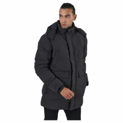 Superdry Train Heavyweight Puffer Dark Charcoal Svart Discount