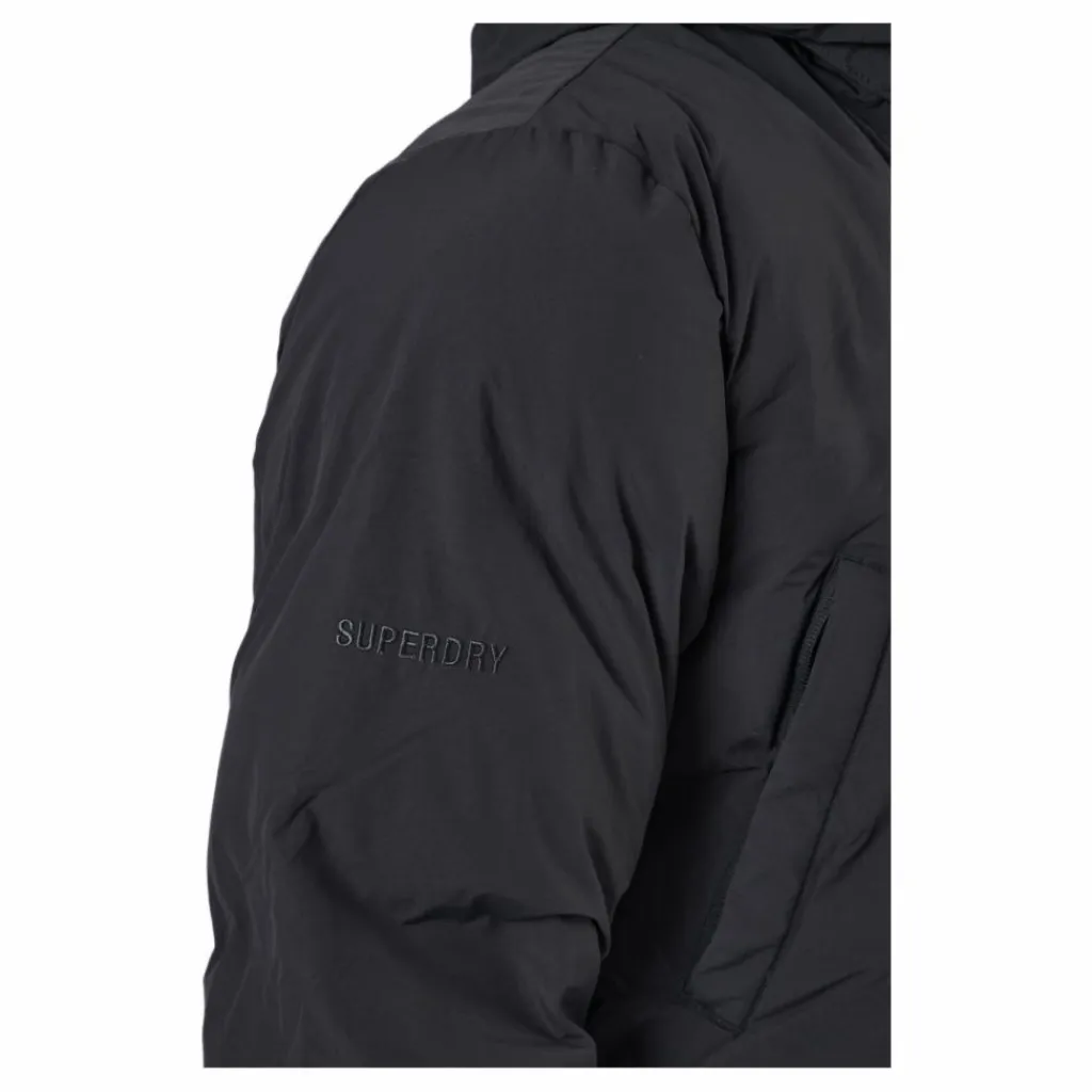 Superdry Train Heavyweight Puffer Dark Charcoal Svart Discount