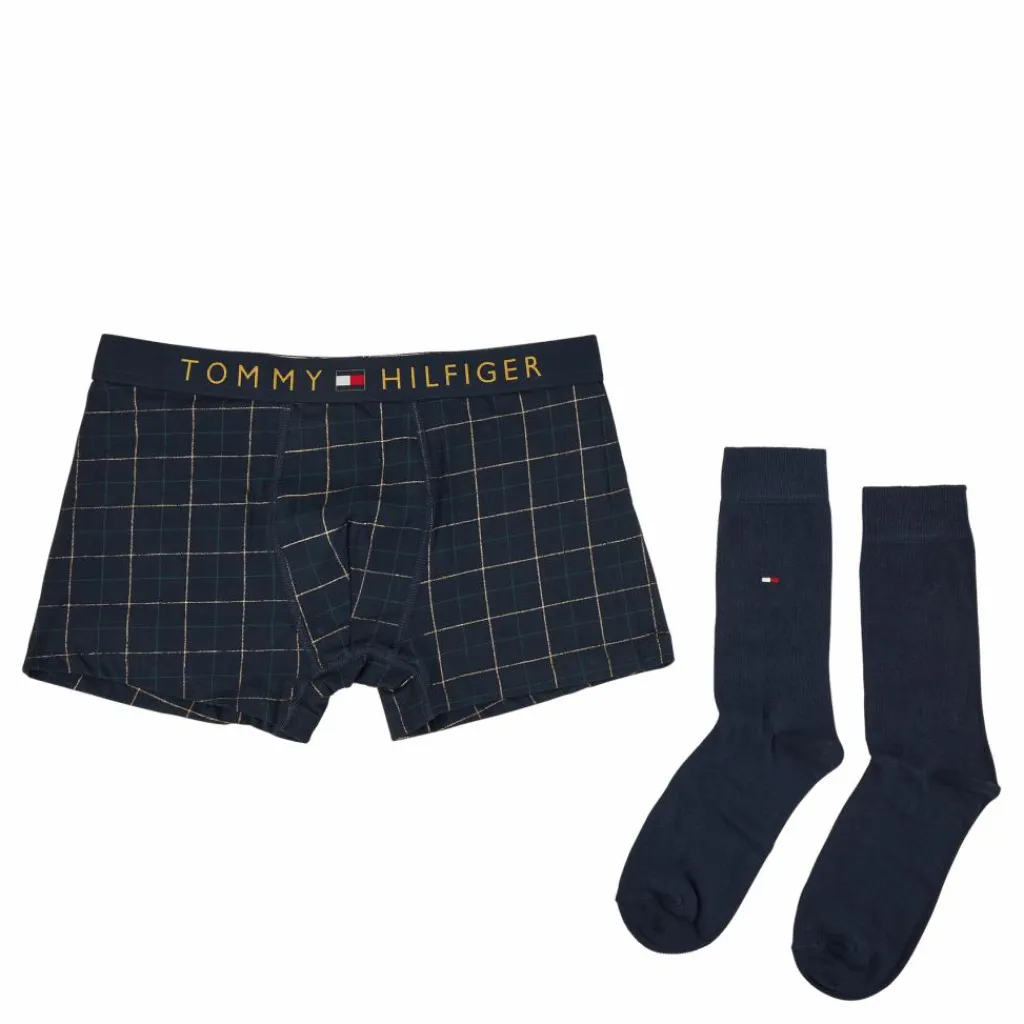 Tommy Hilfiger Trunk & Sock Set Window Check/des Sky Mönstrad Best