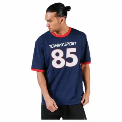 Tommy Hilfiger Sport T-Shirt Oversized '85' Blue Blå Outlet