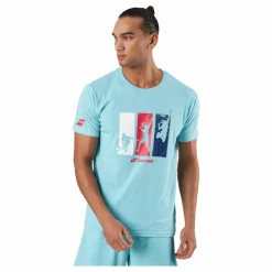 Babolat T-shirt Padel Cotton Turquoise Blå Hot