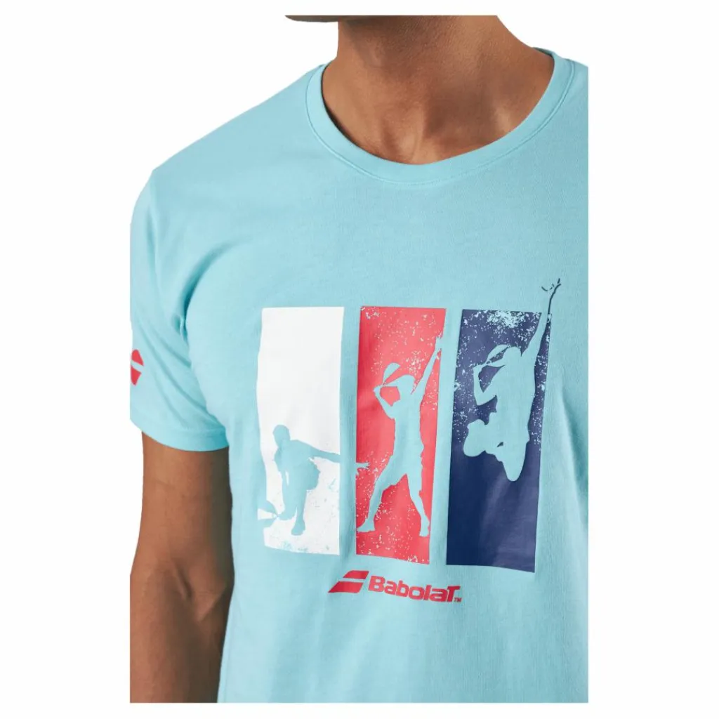Babolat T-shirt Padel Cotton Turquoise Blå Hot