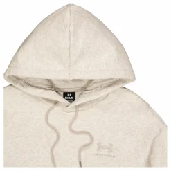 Under Armour Ua Essential Fleece Hoodie Taupe Beige New