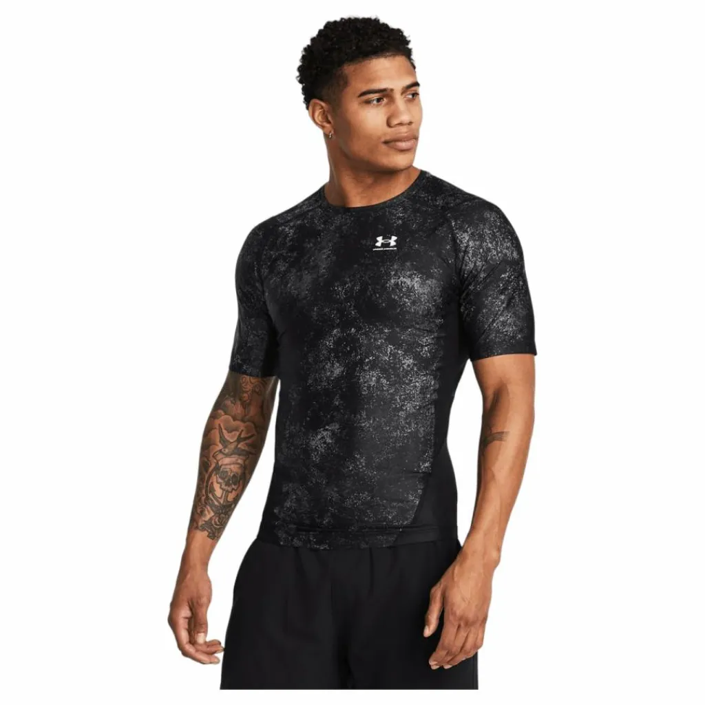 Under Armour Ua Hg Isochill Prtd Ss Black Svart Hot