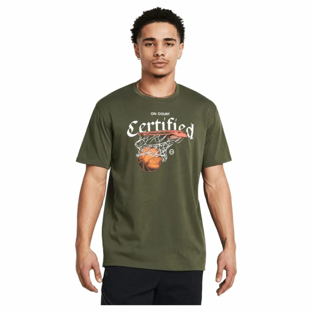 Under Armour Ua M Hw Hoops Certified Ss Marine Od Green Grön Best