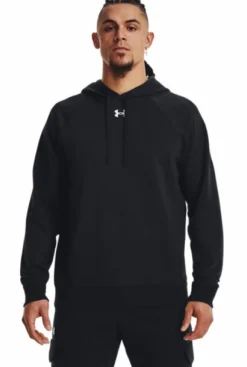 Under Armour Ua Rival Fleece Hoodie Black Blå Clearance