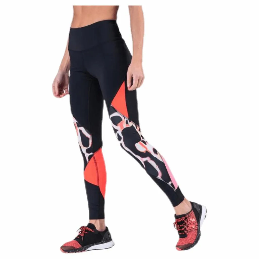 Under Armour UA Rush Print Color Block Leggings Black Svart New