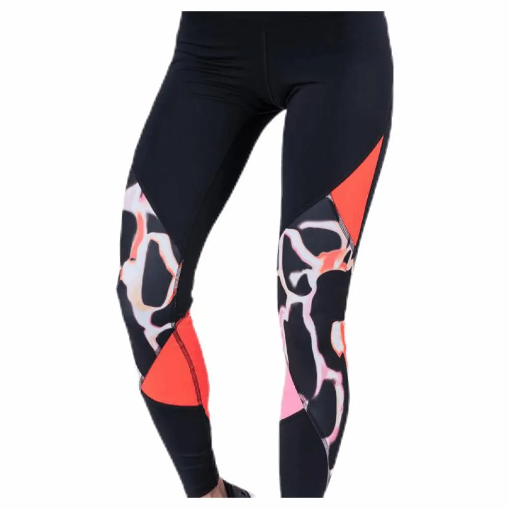 Under Armour UA Rush Print Color Block Leggings Black Svart New