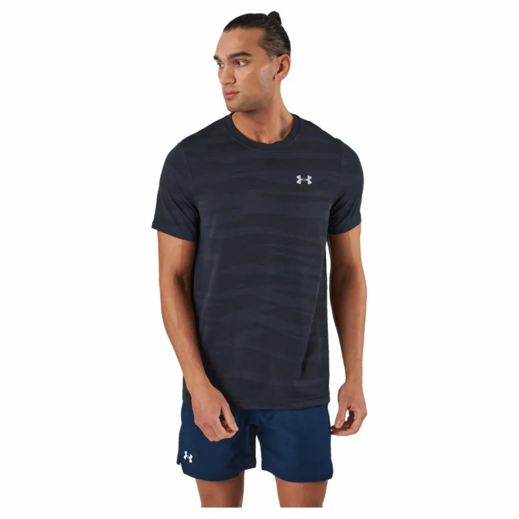 Under Armour Ua Seamless Wave Ss Black Blå Discount