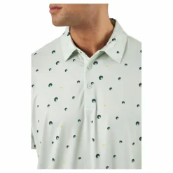 Ultimate365 Allover Print Golf Polo Shirt Linen Green / Shadow Green / Impact Yellow*adidas