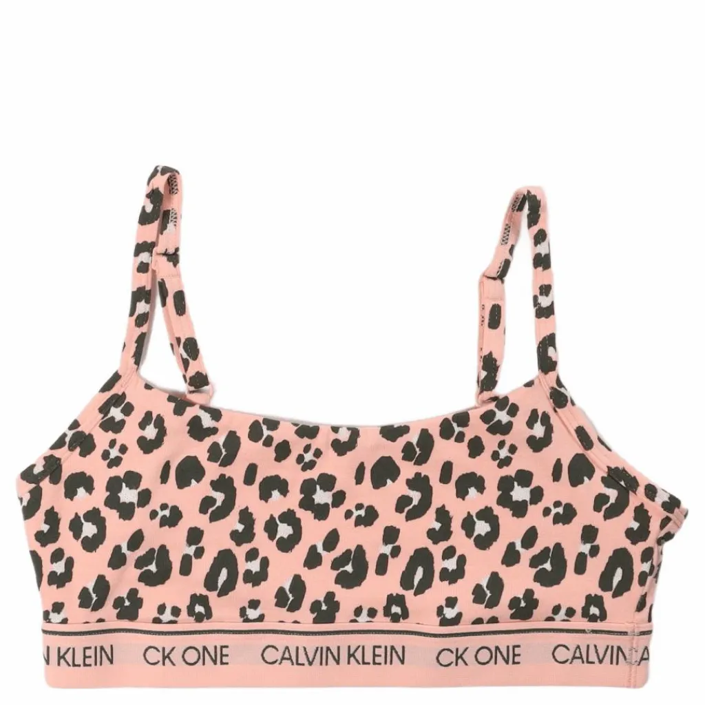 Calvin Klein Unlined Bralette Stephen Leopard Print_peach Me Rosa Hot