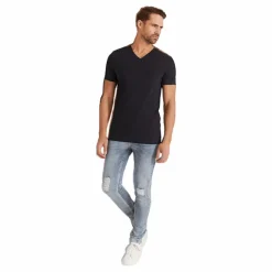 Bread & Boxers V Neck Blå New