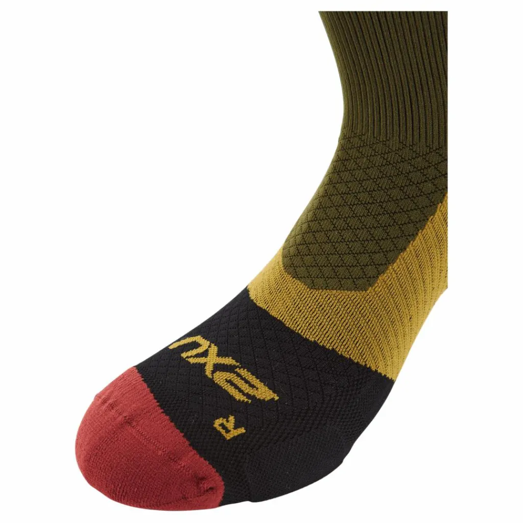 Vectr Light Cushion Crew Sock Winter Moss/chilli Oil*2XU Sale