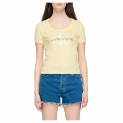 Calvin Klein Vegetable Dye Monogram Baby Te Yellow Gul