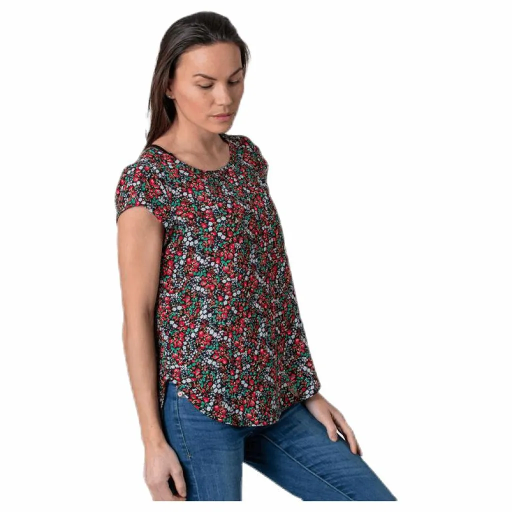 Vic Ss Aop Top Wvn Black*Only Online