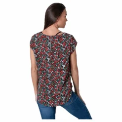 Vic Ss Aop Top Wvn Black*Only Online
