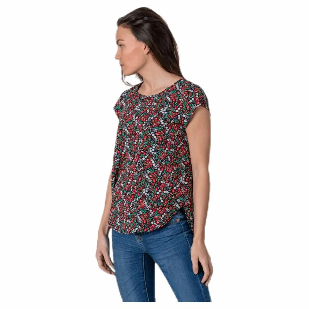 Vic Ss Aop Top Wvn Black*Only Online