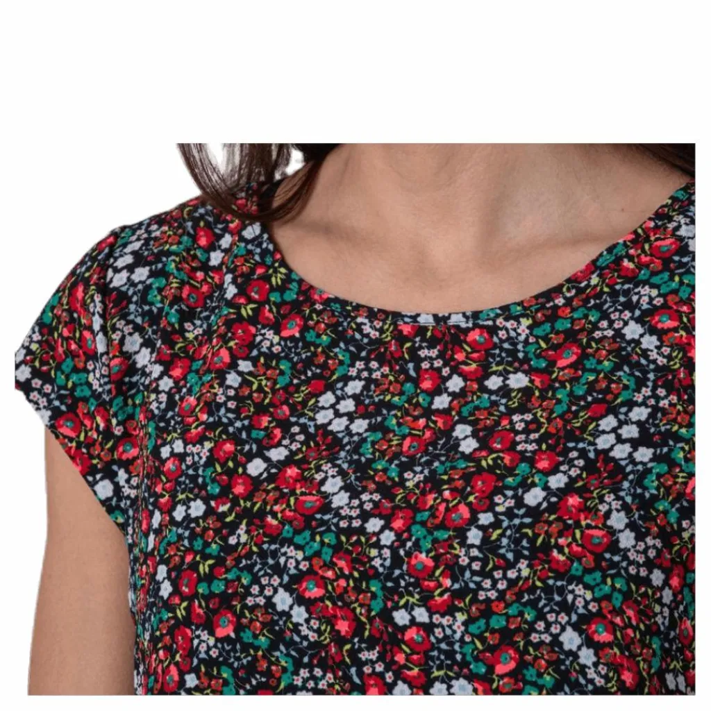 Vic Ss Aop Top Wvn Black*Only Online