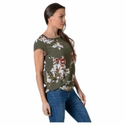 Vic Ss Aop Top Wvn Black*Only Clearance
