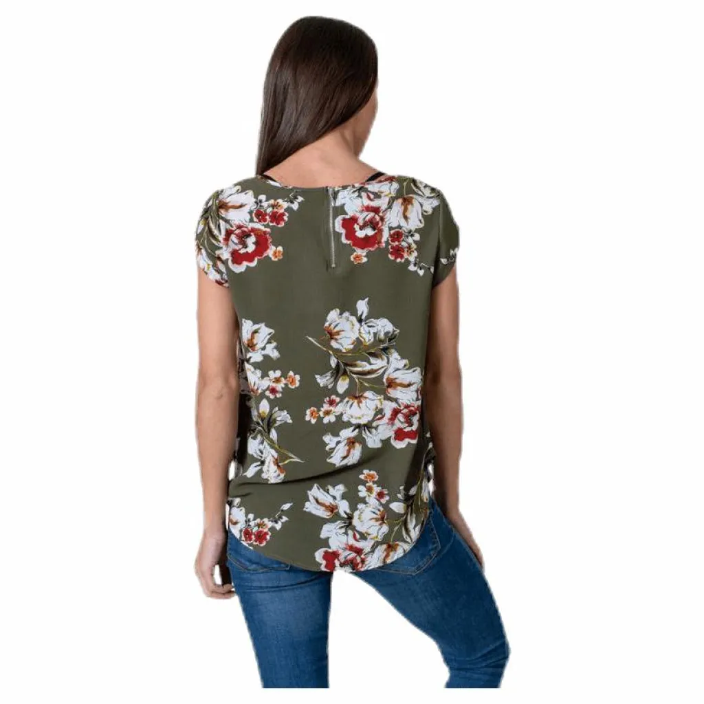 Vic Ss Aop Top Wvn Black*Only Clearance