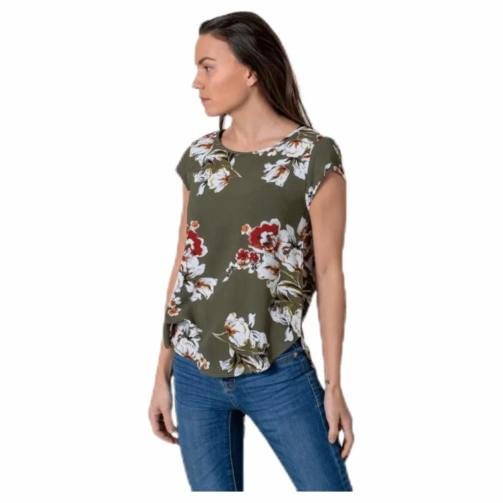 Vic Ss Aop Top Wvn Black*Only Clearance